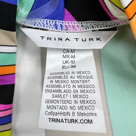 Trina Turk St. Tropez Bright Colorful Batwing Kimono Swim Coverup NEW Size M - Picture 4 of 13